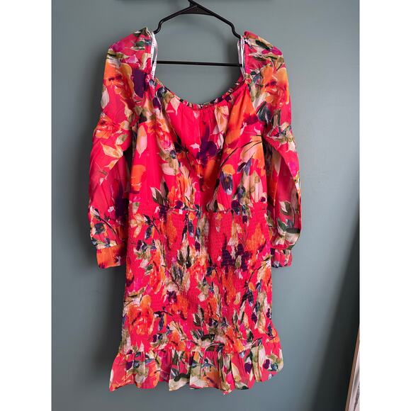 Guess Floral Blouson Off Shoulder Mini Dress - Picture 6 of 7